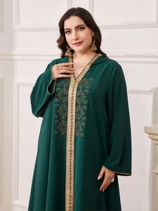 Ethnic Clothing Plus Size Women Muslim Hooded Long Sleeve Maxi Dress Dubai Turkey Abaya Kaftan Arab Robe Musulmane Islamic Jalabiya Morocco