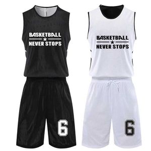 Fans Tops T-Shirts doppelseitig hochwertige Männer Basketball-Uniformen Kits Sportkleidung Kinder umgekehrt Basketball Trikots College-Trailsuits Y240423