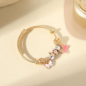 DIY Creative Bead Catching Dream Net Butterfly Love Flower Pendant with Adjustable Size Japanese and Korean Girl Bracelet Qingqing Children's Jewelry