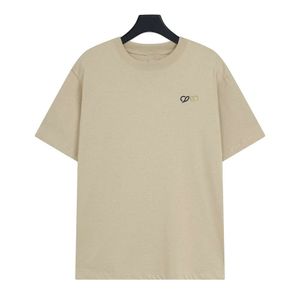 Lu Luo Jia Richtige High -Versions neue Solid Color Classic Klassische kleine Stickerei kurzärmeliges T -Shirt mit gleichem Stil für Männer und Frauen