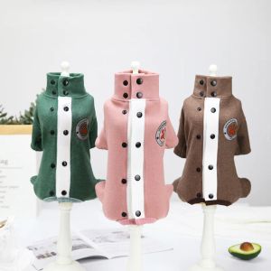 Rompers Small Dog Clothes Winter Autumn Warm Sweatshirt Cat Fashion Jumpsuits valp söt tröja ulljacka bulldog chihuahua poodle