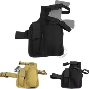 Bags TTGTACTICAL MP7 Tactical Leg Holster with Spare Magazine Pouch Airsoft MP7 Holster SWAT Paintball Tactical Leg Drop Holster