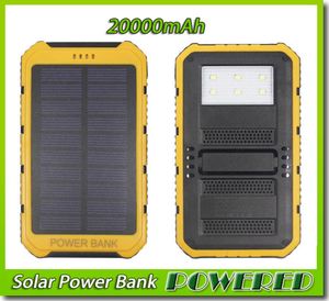 20000MAH 2 USB Port Solar Power Bank Charger Extern Backup Battery With Retail Box för mobiltelefon Digital Devices8950712