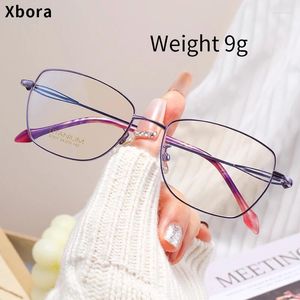 Óculos de sol enquadramentos xbora titânio liga masculina e feminina óculos ópticos de óculos retro oval de óculos ultra-light yewear de alta qualidade s7011t