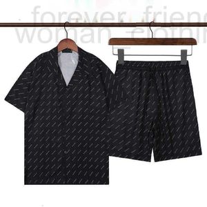 Men's Tracksuits designer Designer full print short sleeved shirt and shorts set loose casual men's outerwear home pajamas 60MI PKG1