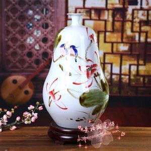 Vasos Jingdezhen Cerâmica Vaso de porcelana Decoração de porcelana Arte de cabaça natural de móveis e ornamentos modernos