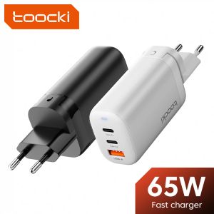 Caricabatterie Toocki GAN 65W USB C Caricatore Quick Charge 4.0 Tipo C PD 3.0 Carica rapida per iPhone14 13 Pro MacBook Laptop Telefono Adattatore