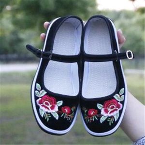 Casual Shoes 2024 Middle-age Older Women Flats Summer Embroider Breathable Mary Janes Mom Lady Work Plus Size WFS30220
