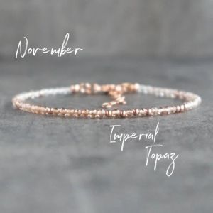 Bracciale topaz squisita, gioielli di novembre di novembre