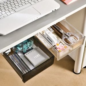 Schubladen neuer Schubladen Typ Storage Box unter Schreibtisch Punch Free Self Stick Desktop Organizer Unsichtbares Büro Schreibweichung Sonnenaufbewahrungsschublade