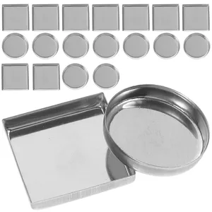 Storage Bottles Square Empty Metal Pan Aluminum Plate Small Containers Makeup Palette Accessory