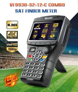 Finder VF 9930 DVBS2/T2 MPEG4 DVB H.265 Satellit -TV Finder Receptores de TV HD Satellitreceptormätare Signal Test 4,3 tum LCD