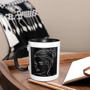 Mugs The Beauty Girl Coffee Playing White Ceramic Practical Cups Decorative