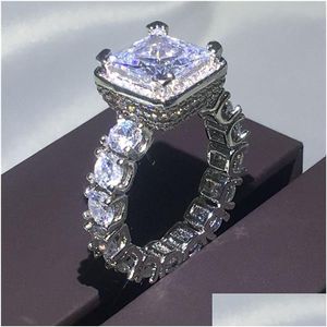 Rings Luxury Promise Ring 925 SterlingSier Micro Pave Diamond CZ Engagement Band for Women Bridal Jewelry Gift Drop Delivery Otemo