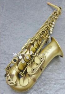 Saxophon Referenz Alt Saxophon Antike gebürstete Satin Finish 54 Blau Saxophon Goldschlüssel mit Zubehör