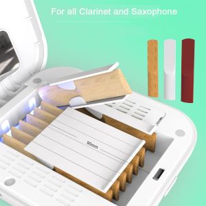 Saxofon Saxofon Clarinet Reed Case 8st med UV Lamp Sterilization Multiinstrument SAX REED LAGRING BOX