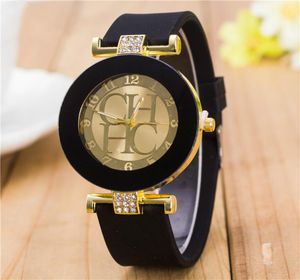 2020 Fashion Black Geneva Casual Quartz Women Watch Hate Crystal Silicone Watches Men039s Watch7148043