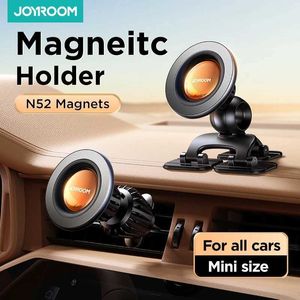 Mobiltelefonfästen Holders Joyroom Magnetic Car Phone Holder Mount Universal Air Vent Dashboard Smartphone Stand Bracket Cell GPS Support i Car Y240423