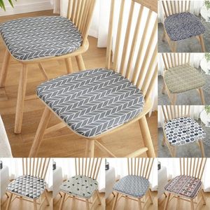 Pillow Geometric Patterns Dining Chair Horseshoe Shaped Thin Anti Slip High-density Sponge Office Stool Pads Cojines