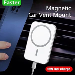 Chargers 15W Magnetic Car Wireless Charger For iPhone 12 13 14 Pro Max Mini Macsafe Car Phone Holder Stand Mount Fast Charging Station