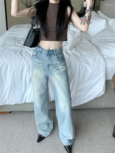 Frauen Jeans 2024 Streetwear Trend Baggy BF Vintage geradeaus für Frauen Y2K gewaschen Hochtütige Mädchen mit Weitbein Denimhosen Hosen Hosen