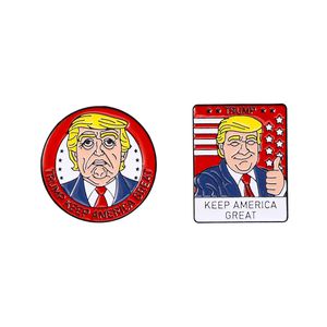 Trump broche trump pato broches de liga metal bandeiras dos EUA tornam a América ótima de novo pin distintivo