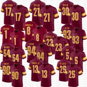 Jayden Daniels Austin Ekeler Forbes Jersey Terry McLaurin Wagner Brian Robinson Jr Sean Taylor Jahan Dotson Jonathan Allen Tress Yolu Da'ron Futbol Forma