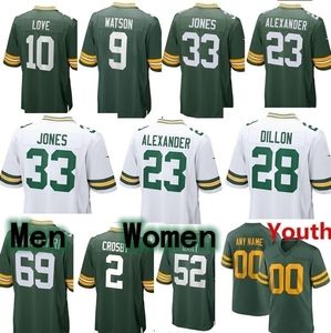 Maglia da calcio Love Brett Favre Jaire Alex Ander Christian Watson David Bakhtiar Donald Driver Aaron Jones Rashan Gary Quay Walker AJ Dillon