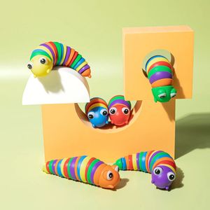 3D Buntes kreative Twist Slug Toys lindert Spaß Dekompression Schnecken Fingerspielzeug kräuselt Zappel sensory 240410