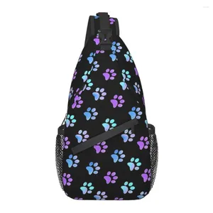 Backpack Blue Purple Galaxy Dog Sling Saco de peito Crossbody Crossbody For Men Travel Hucking Daypack