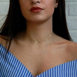 Halsband sumeng ny ankomst 2024 modecirkelkedjan klavikel halsband krage runda halsband guldfärg för kvinnor smycken choker gåva