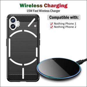 Chargers 15W Fast Qi Wireless Charger for Nothing Phone 2 1 Wireless Charging Pad Breathing Light Indicator with Cable Gift Case