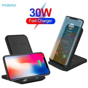 Chargers 30W Wireless Charger Stand per iPhone 14 13 12 11 Pro Max XS XR X 8 Samsung S23 Xiaomi Caricamento rapido Dock Station Porta del telefono