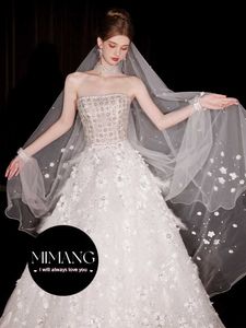 Designer 'Angel' Light Wedding Dress 2024 New Bride Outding Dress Engagement High End Princess