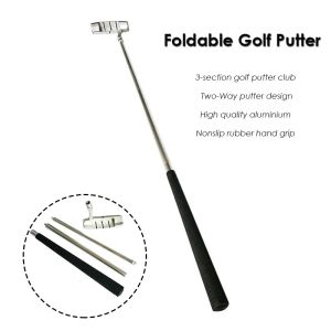 Klubbar vikbara golf putter aluminiumlegering nonslip gummihandtag bärbar rese putter golftillbehör lämplig för höger hand