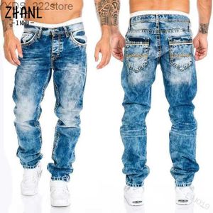 Kvinnors jeans raka jeans män retro tvättade denim byxor vår/sommar pojkvän väska jeans mens street modedesigner denim byxor yq240423