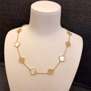 Hänge halsband designer smycken blomma halsband mode klassisk klöver halsband charm ros guld silver pläterad agat designer halsband hänge för kvinnor 10a