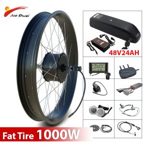 Rower 48 V 1000 W Zestaw konwersji roweru elektrycznego Fatbike 20 26 cala 4,0 Tylne koła opony Silnik Snow Electric Rower Zestaw rowerowy z akumulatorem