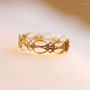 Rings de cluster vintage 925 Sterling Silver Gold Ring Fashion Ladies