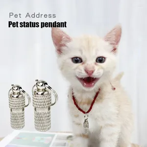 Dog Apparel Pet Id Card 2 Size Anti-loss Pendant Cat Necklace Hollow Design Note Inside Personalized Collar Accessories Drop