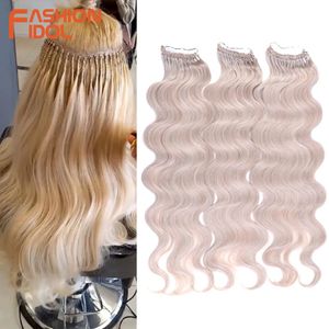 Fashion Idol 24 -calowa fala ciała szydełka Syntetyczna bogini Braids Natural Faid Ombre Blonde Braiding S 240410