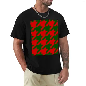 Erkek Polos Noel Houndstooth T-Shirt Siyahlar Yaz Toplar Erkekler