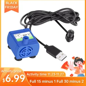 Alimentação interface USB Pump de bomba azul exclusiva DRDC160 com luz azul LED para Pet Automatic Water Dispenser Pet Supplies