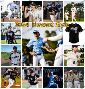 Ben Vespi 2024 UCF Baseball Jersey Custom Stitched David Litchfield 45 Will Saxton 8 Chase Centala 39 Cameron Crain 19 Connor Staine Kyle Kramer UCF Knights Jerseys