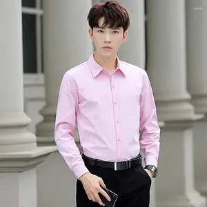 Herrklänningsskjortor för män formella vanlig kontorsman skjorta svart regelbundna knappar upp saker med Asien sommarärmar