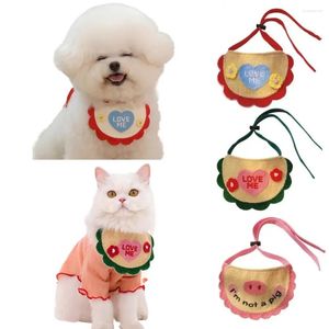 Dog Apparel Pet Saliva Towel Cat Collar Bib Puppy Knitted Cute Cartoon Embroidery Scarf Dress Up Accessories