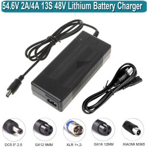 Accessories 54.6V 2A 4A Battery Charger Adapter Power Supply for 48V 13S ebike Electric Bicycle Bike Scooter Lithium Batteries Pack