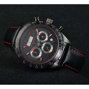 2021 Men's Leisure Quartz Six Needle Timing Running Second Belt Watch