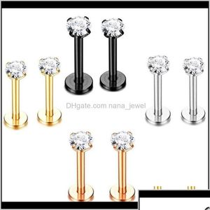 Labbro labbro piercing gioielli chirurgici in acciaio inossidabile naso per sopracciglio per le labbra cattura della lingua piercing cartilagine tragus ore orecchino dh6c1