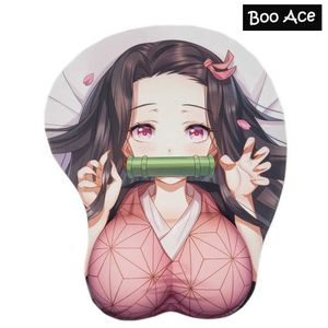 Mouse almofadas de pulso repousa kamado nezuko anime 3d inferior mouse pad de pulso de pulso y240423